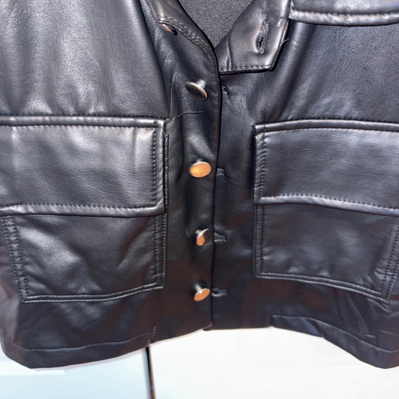 Like an Angel Black Faux Leather Jacket - Picture 3 of 6